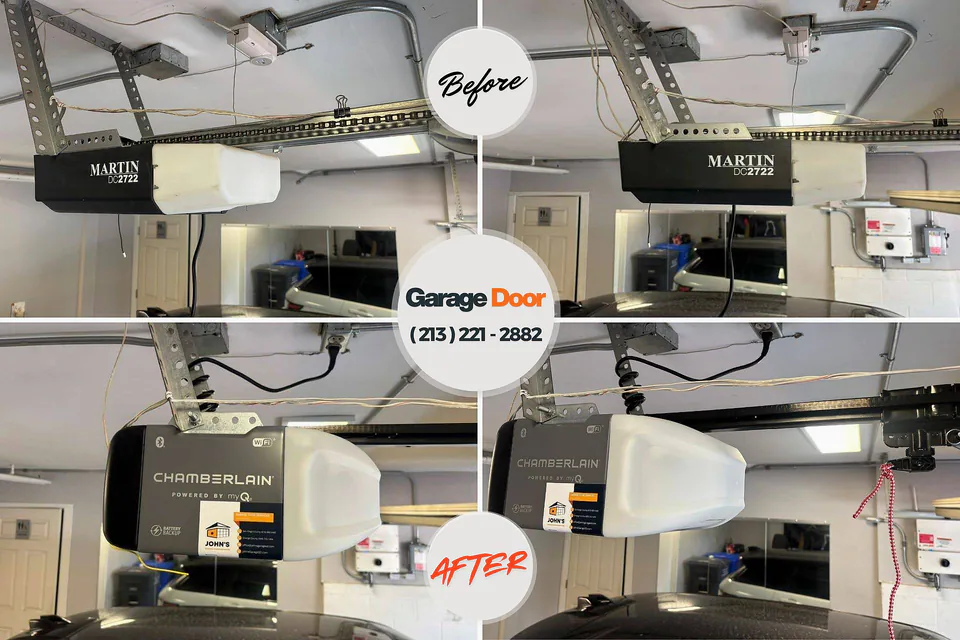 Before and after: garage door repair Vails Gate, NY